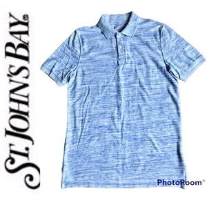 NEW ST. JOHN’S BAY Performance Polo Shirt Short Sleeve Small Blue Men’s NWOT
